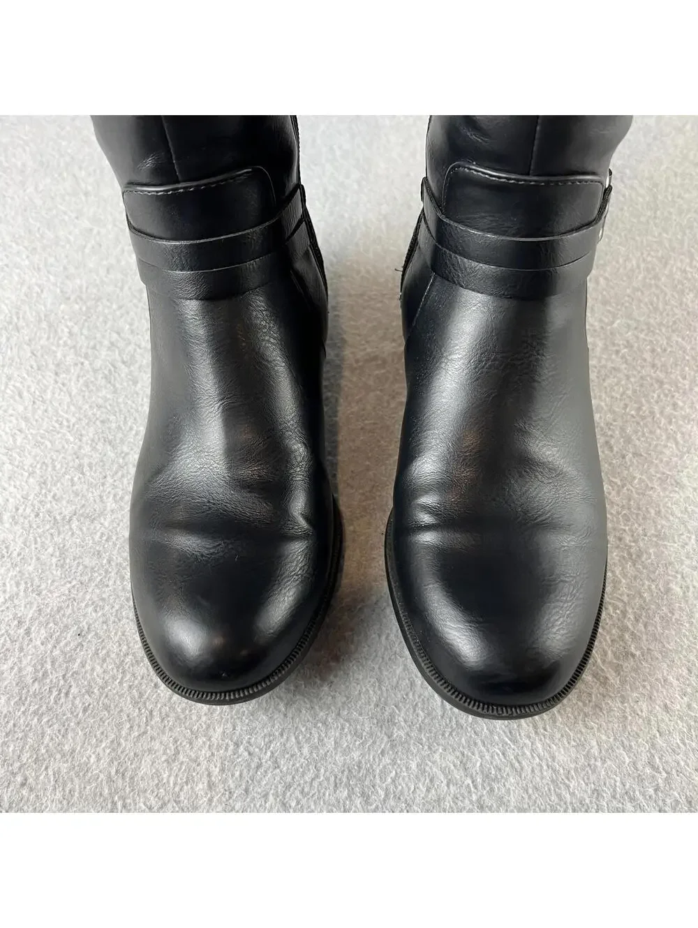 Women Boots Size 6.5 Life Stride Faux Leather Comfort Sole Black